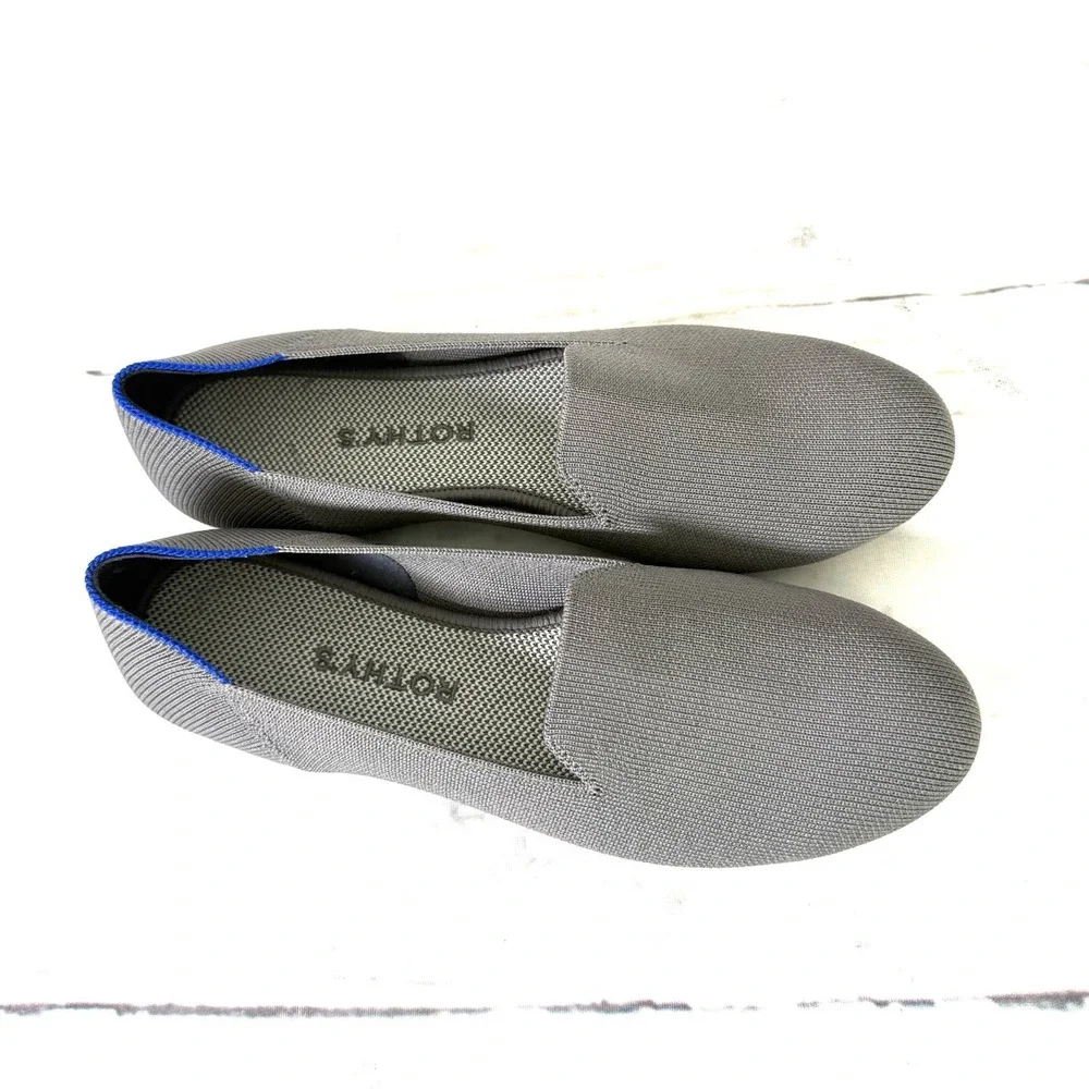 Rothy's Shoes Women's 8 Gray The Flat Slip On Knit Round Toe Comfort New